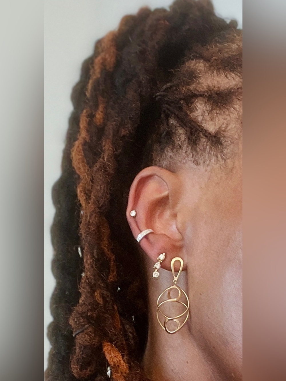 ⚜️ NABCO 14K Gold Freeform 3D Open Twist Dangle Drop Earrings - Picture 7 of 7